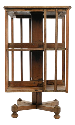 English Revolving Wooden Bookcase