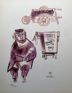 William Gropper, Jewish Shtetl Machers Americana Judaica Lithograph WPA Yiddish Social Realist