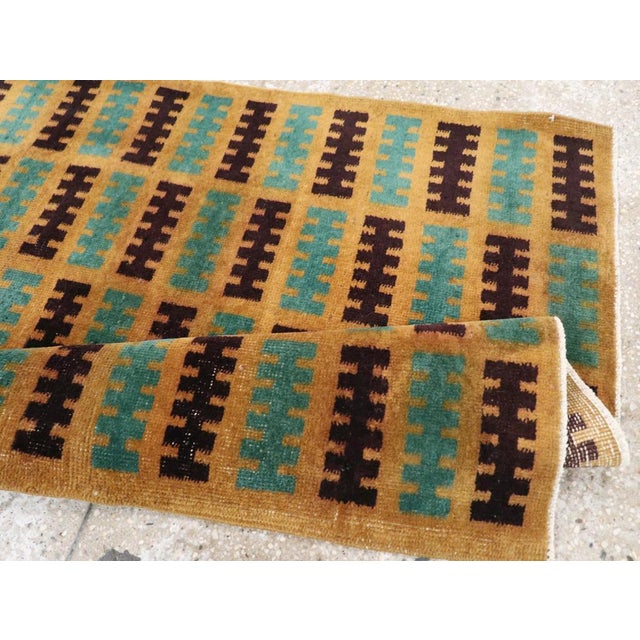 Textile Galerie Shabab Collection Mid-20th Century Turkish Anatolian Deco Throw Rug For Sale - Image 7 of 8