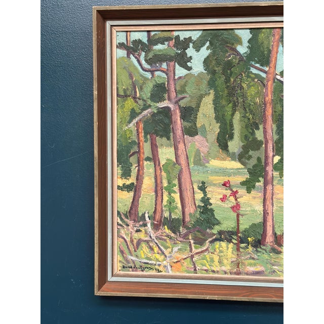 Mid-Century Modern Bertil Lundgren, Forest, 1949, Oil on Panel, Framed For Sale - Image 3 of 18