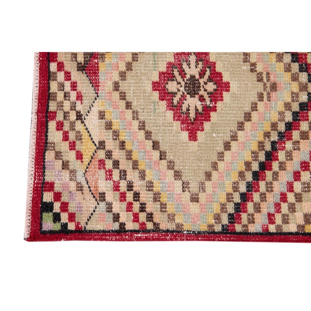 1960s Vintage Turkish Scatter Wool Rug 4 X 7 For Sale - Image 5 of 13