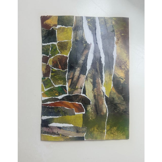 Contemporary “Fragmented Forest” Signed Original Collage by Nancy Smith For Sale - Image 3 of 5