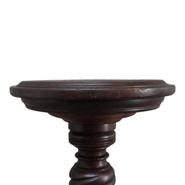 Rj Horner Carved Mahogany Twisted Column Sculpture Stand C1900 For Sale - Image 6 of 10