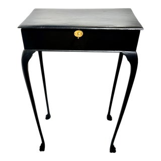 1714 Queen Anne Black Lacquered Occasional Table Lock Box For Sale
