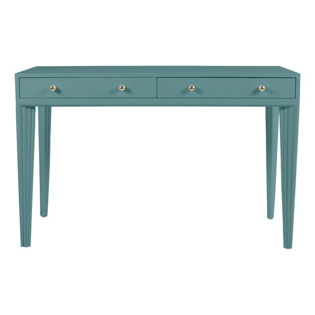 David Francis Furniture for Chairish Sedona Desk, Aegean Teal For Sale