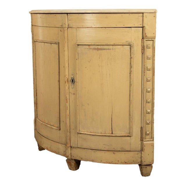 Antique 18thC Swedish Painted Gustavian Marble Top Corner Cupboard Cabinet 1780 For Sale - Image 11 of 14