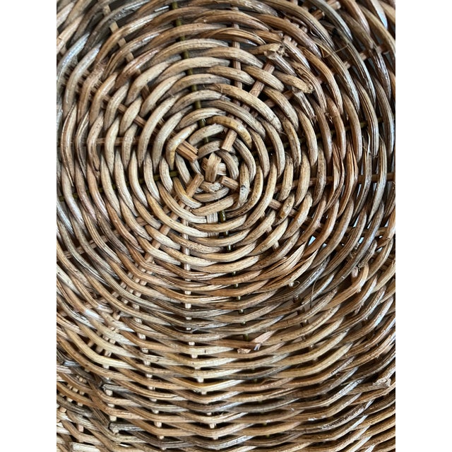 Vintage Woven Wicker Rattan Fish-Shaped Decorative Basket Tray For Sale - Image 12 of 14