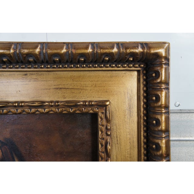 Wood Musician at Night Violin Wine Still Life Oil Painting on Canvas 47" For Sale - Image 7 of 10