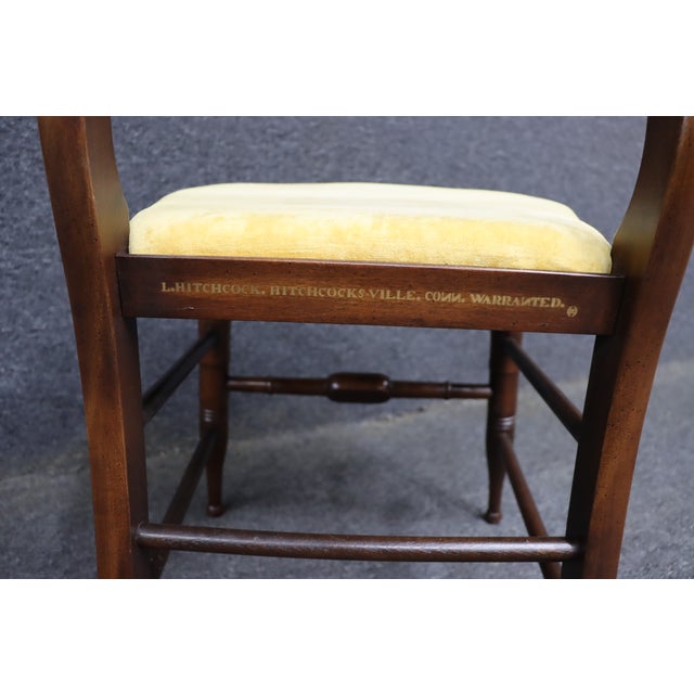 Brown L. Hitchcock Cherry Desk Chair With Fruit Basket Stenciling For Sale - Image 8 of 12