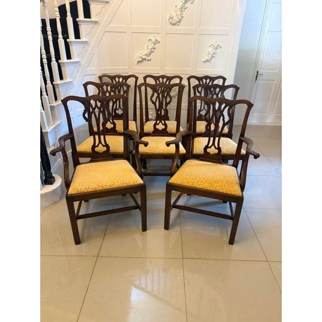 Antique English Victorian Mahogany Carver Dining Chairs, 1880s, Set of 8 For Sale - Image 4 of 18