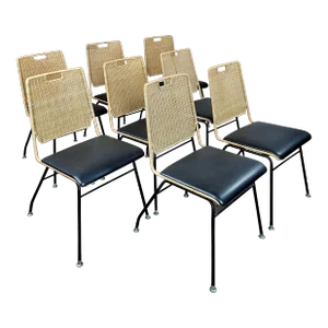 Mid-Century Modern Danny Fong C.1950s Tropi-Cal Dining Chairs -Set of 8