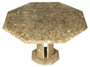 Regency Style Italian Octagonal Textured Resin and Quartz Dining Table, 1970s