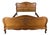 Vintage French Louis XVI Style Double Bed Frame in Oak with Carved Headboard For Sale