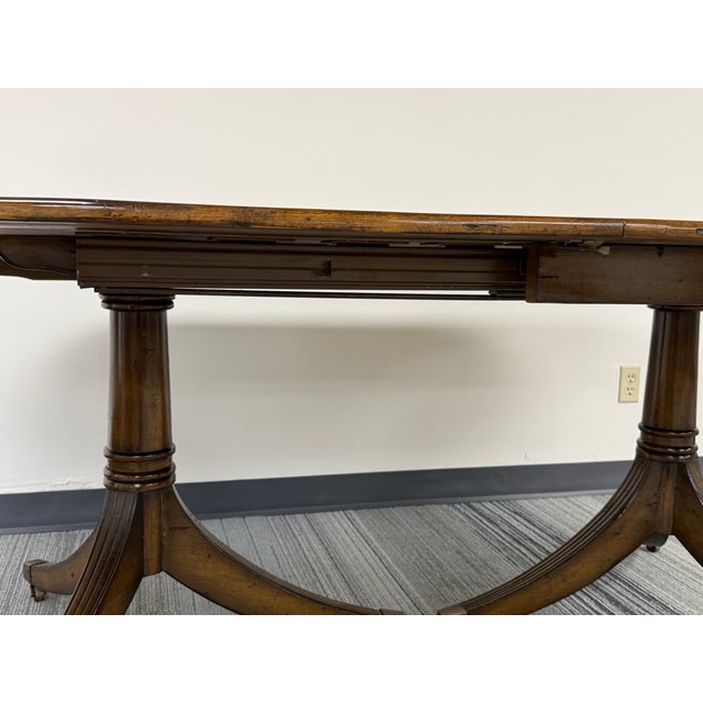 Dining Table Rustic Farmhouse With/1-Extension Seats Up to 10 For Sale In Saint Louis - Image 6 of 9