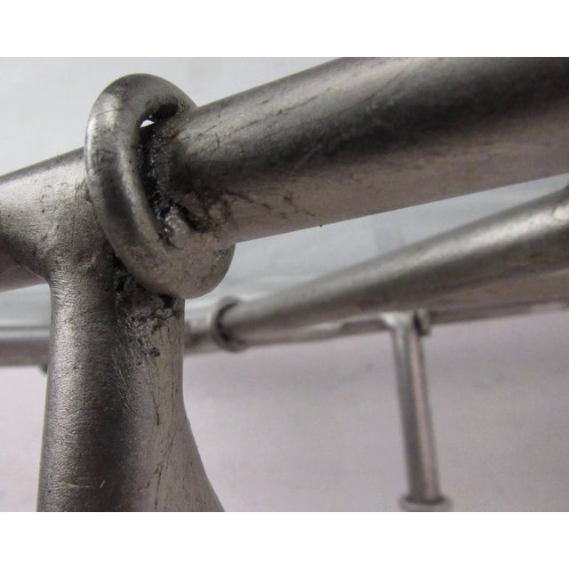 Industrial Metal Faux Bamboo Console Table For Sale In New York - Image 6 of 8