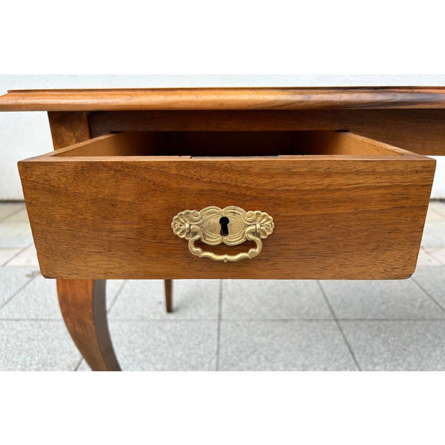 1930s Biedermeier Desk in Brown Walnut, 1930s For Sale - Image 5 of 9