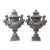 A Pair of Monumental 19th-Century Style English Cast Lead Garden Urns With Lids & Putti For Sale