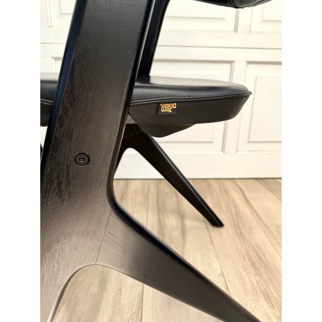 Black Tom Dixon “Slab” Dining Chairs With Black Leather Seats & Back Pads - Set of 4 For Sale - Image 8 of 15