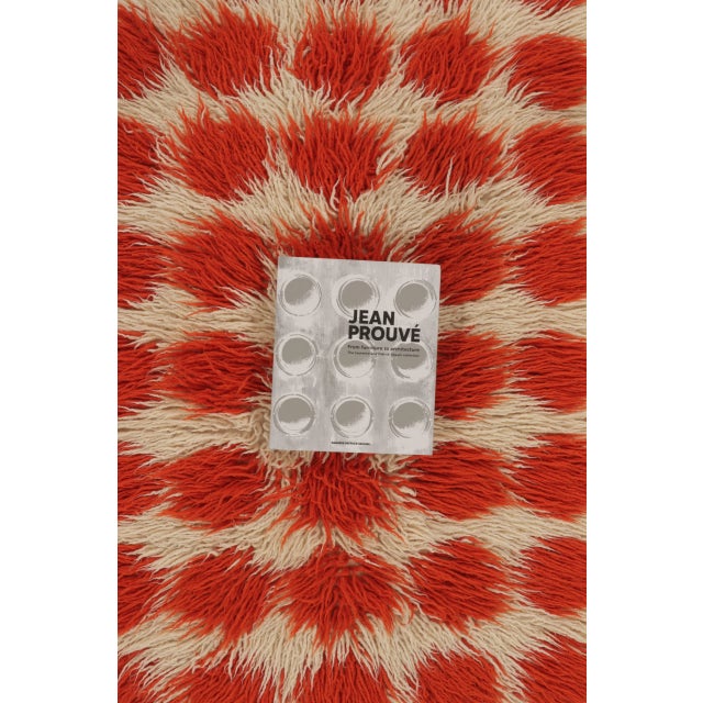 Vintage Turkish Tulu Shag Runner in Ivory and Orange - Rug & Kilim For Sale - Image 9 of 10