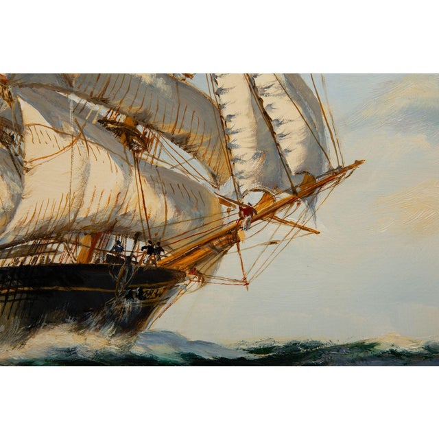 Seascape Painting of American Clipper Ship “Red Cloud” by Henry Scott For Sale - Image 10 of 18