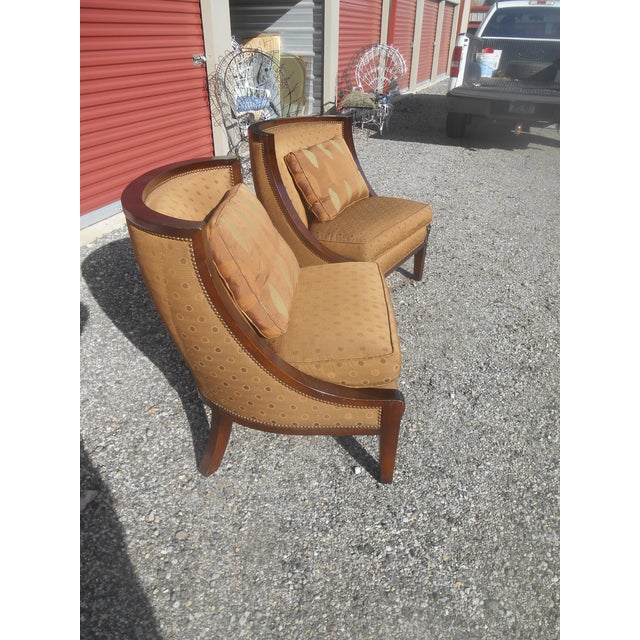 Copper Gorgeous Drexel Heritage Fireside / Lounge Chairs- A Pair For Sale - Image 8 of 9