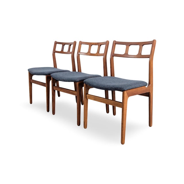 Mid-Century Stühle Danish Teak, 1960s, Set of 3 For Sale - Image 4 of 10