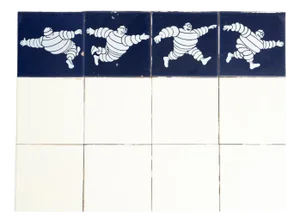 Vintage Michelin Man Tiles, 1960s, Set of 15