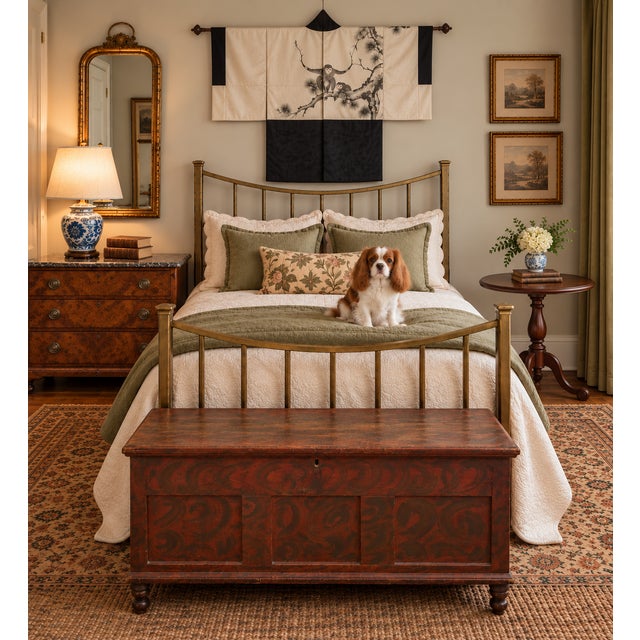 The Guest Bedroom — The Bed A beautiful place to settle in for the night. Circa 1830 Pennsylvania German pine blanket...