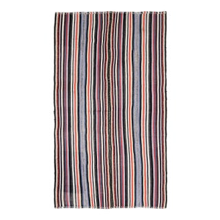 Vintage Turkish Hand-Knotted Wool Cotton Pink Kilim Area Rug For Sale