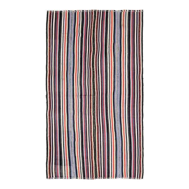 Vintage Turkish Hand-Knotted Wool Cotton Pink Kilim Area Rug For Sale