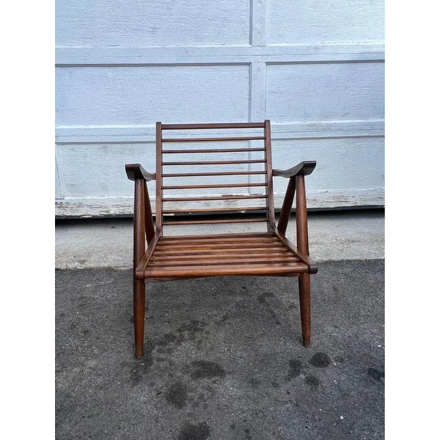 Mid Century Wooden Lounge Chair. Solid wood, around 1960s , possibly Stol Kamnik, Slovenia. Sturdy and comfortable...