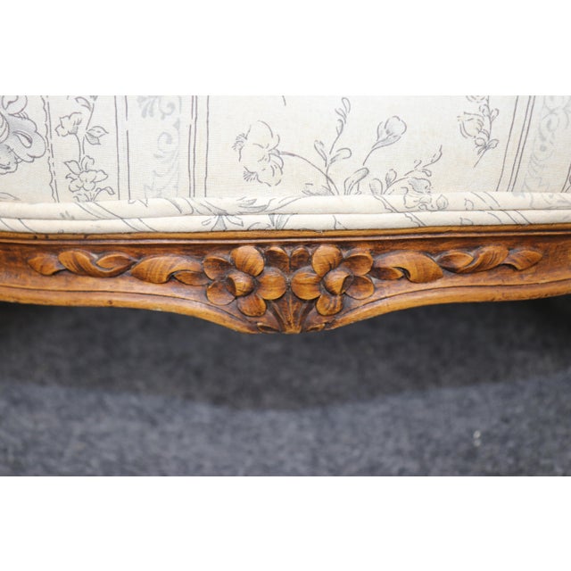 Pair Antique 19th C. French Louis XV Style Bergère Chairs For Sale - Image 15 of 17