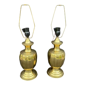 Vintage Brass Lamps in the Style of Frederick Cooper- a Pair