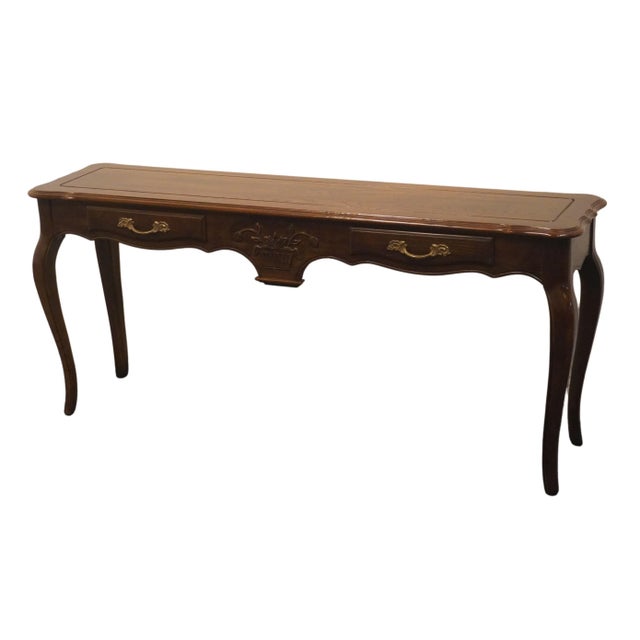 DAVIS CABINET Co. Solid Walnut Country French Style 60" Entry Console / Sofa Table 27" High 60" Wide 15.25" Deep We...