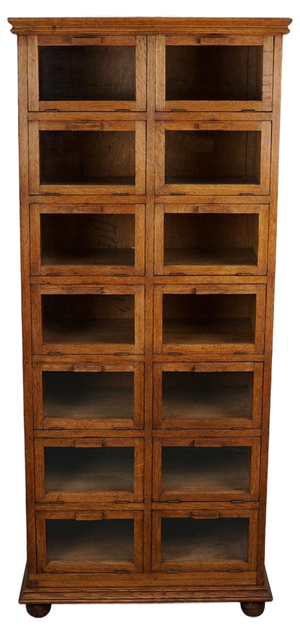Vintage Dutch Oak Haberdashery Shop Cabinet, 1930s