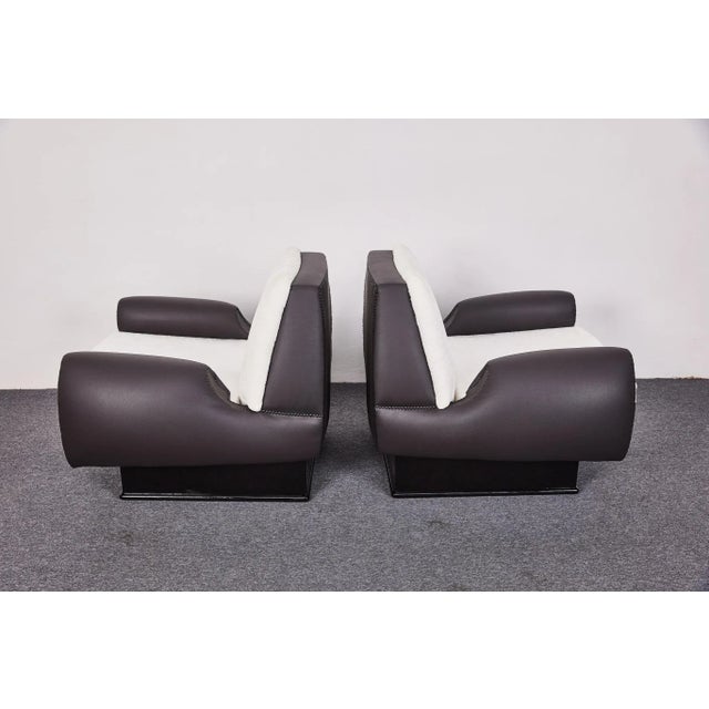 Art Deco Club Chairs with High Gloss Black Bases, 1940s, Set of 2 For Sale - Image 12 of 18