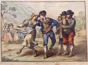 Ballo di Sposi Ciociari - Etching by Bartolomeo Pinelli - 1820 1820