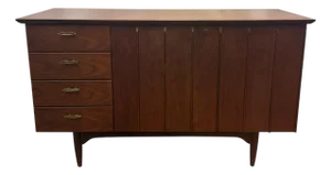 Vintage Mid Century Modern Style Honderich Furniture Walnut & Cedar Lined Trunk / Blanket Chest
