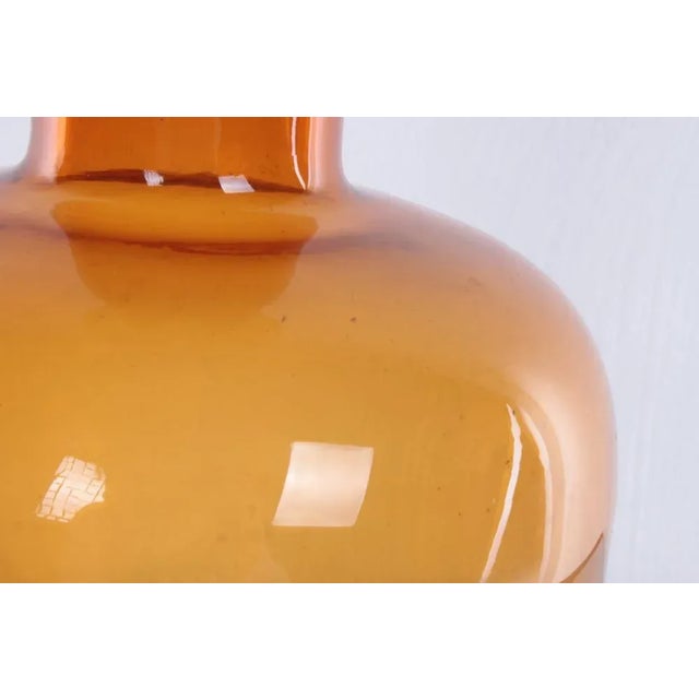Holmegaard Scandinavian Yellow Glass Vase by Otto Brauer for Holmegaard, 1960s For Sale - Image 4 of 8
