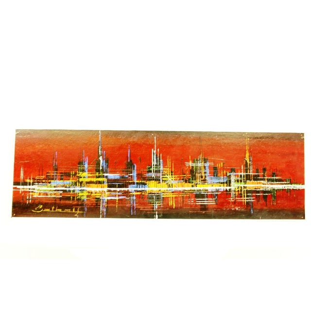 Skyline Acrylic Painting, 1970s For Sale - Image 12 of 14