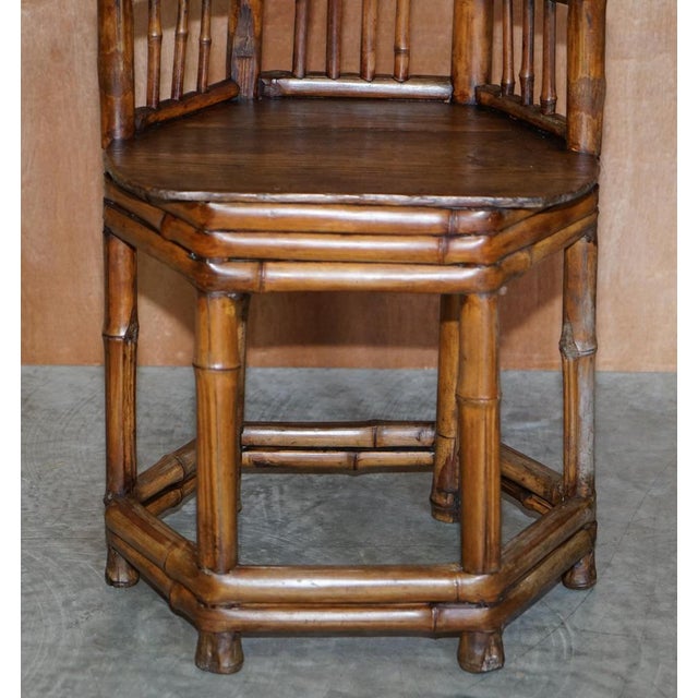 Set of Chinese Bamboo Primitive Occasional Chairs, 1800s For Sale - Image 16 of 18