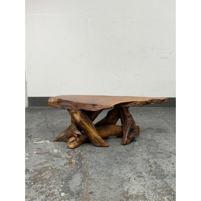 Contemporary Live Edge Wood Coffee Table For Sale - Image 3 of 12