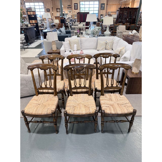 English Late 20th Century Set of 6 Maitland-Smith Wellington Cottage Dining Chairs For Sale - Image 3 of 12