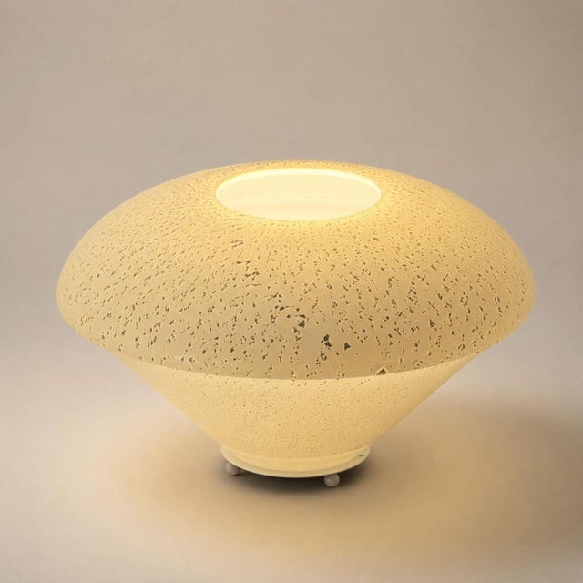 Glass White Murano Glass Tanle Lamp with Silver Leaf, 1970s For Sale - Image 7 of 9