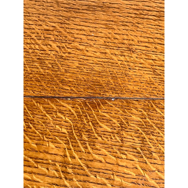 Antique English Oak Drop-Leaf Card Table or Bar Cart With Barley-Twist Legs For Sale - Image 14 of 17