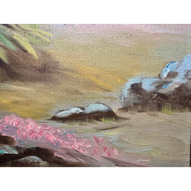 Wood 1964 Mid-Century Modern Desert Landscape Oil Paintings - a Pair For Sale - Image 7 of 12