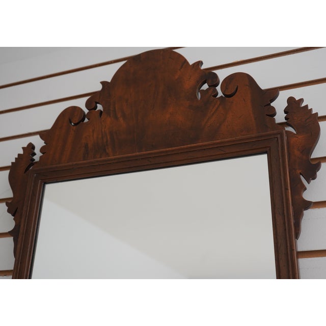 Chippendale Flame Mahogany Chippendale Style Wall Mirror For Sale - Image 3 of 10