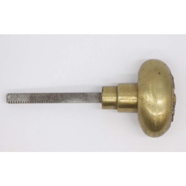 Antique Colonial Priscilla Cast Brass Oval Door Knob For Sale - Image 4 of 6
