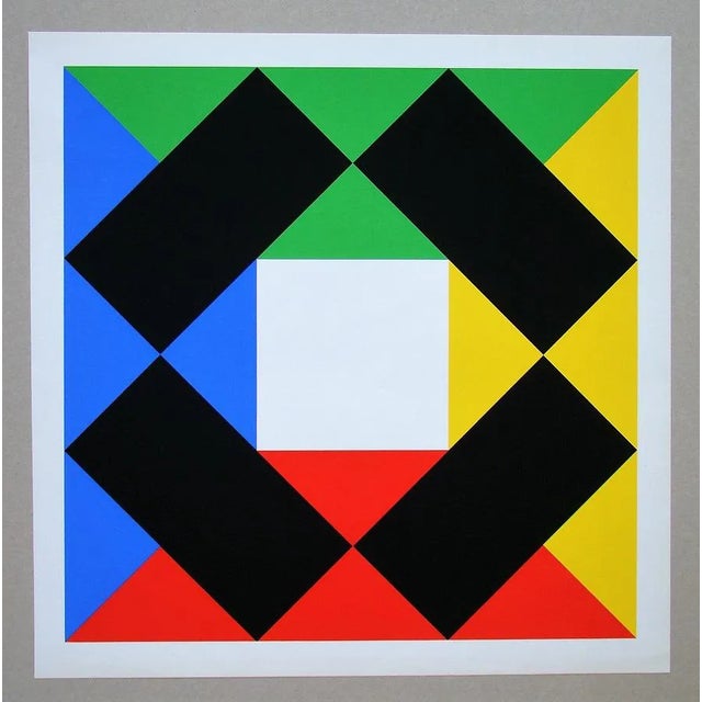 Modern Max Bill, Composition with White Center, 1972, Original Screenprint For Sale - Image 3 of 12