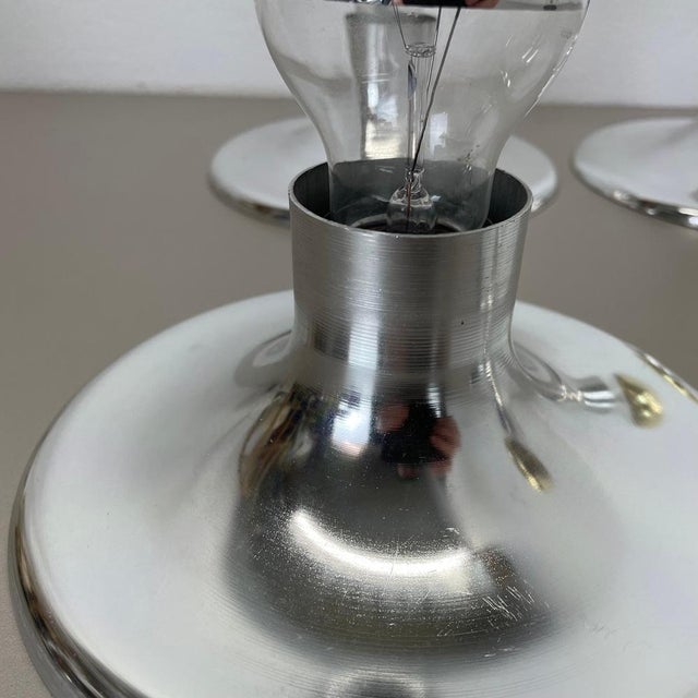 Silver Disc Wall Lights from Charlotte Perriand, Germany, 1970s, Set of 4 For Sale - Image 10 of 18